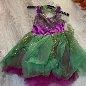 Revolution Green and Purple Kids Dance Costume